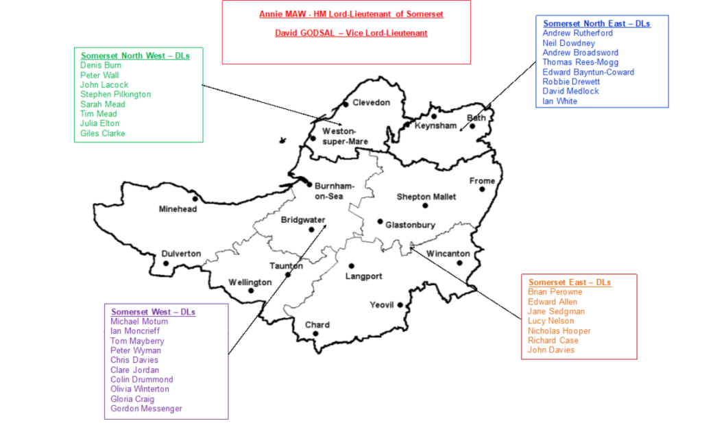 map of areas of Somerset